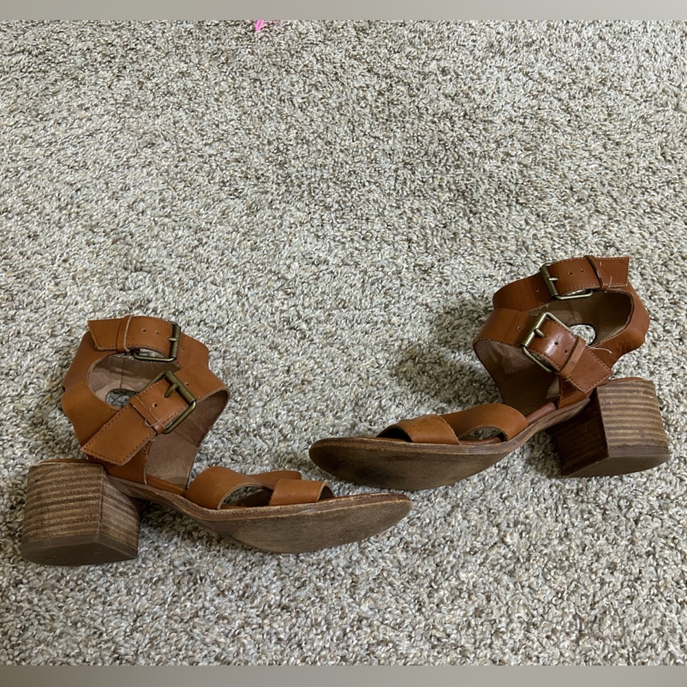 Madewell The Quinn Sandal Brown Strappy Women’s Size 8 Gladiator Ankle Heel Tan